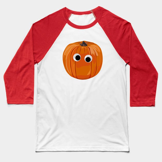 Googly eyed pumpkin Baseball T-Shirt by helengarvey